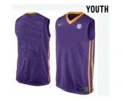 Youth LSU Tigers Blank College Basketball Elite Jersey - Purple