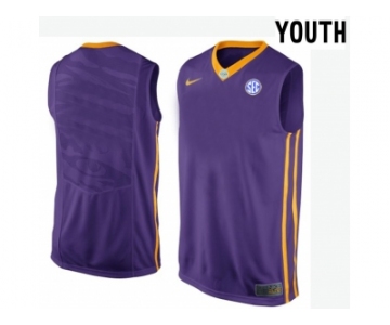 Youth LSU Tigers Blank College Basketball Elite Jersey - Purple