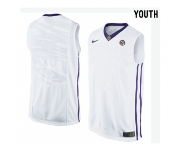 Youth LSU Tigers Blank College Basketball Elite Jersey - White