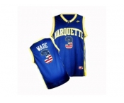 2016 US Flag Fashion Marquette Golden Eagles Dwyane Wade #3 College Basketball Jersey - Navy Blue