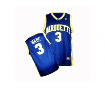 Marquette Golden Eagles Dwyane Wade #3 College Basketball Jersey - Navy Blue