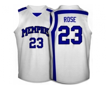 Memphis Tigers Derrick Rose #23 College Basketball Throwback Jersey - White