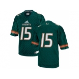 2016 Men's Miami Hurricanes #15 College Football Jerseys - Green