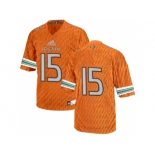 2016 Men's Miami Hurricanes #15 College Football Jerseys - Orange