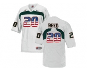 2016 US Flag Fashion Men's Miami Hurricanes Ed Reed #20 College Football Jersey - White