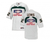 2016 US Flag Fashion Men's Miami Hurricanes Ray Lewis #52 College Football Jersey - White