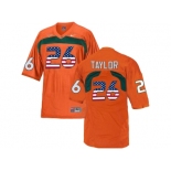 2016 US Flag Fashion Men's Miami Hurricanes Sean Taylor #26 College Football Jersey - Orange