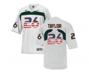 2016 US Flag Fashion Men's Miami Hurricanes Sean Taylor #26 College Football Jersey - White