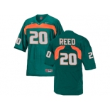 Men's Miami Hurricanes Ed Reed #20 College Football Jersey - Green