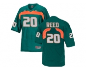 Men's Miami Hurricanes Ed Reed #20 College Football Jersey - Green