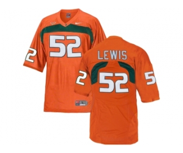 Men's Miami Hurricanes Ray Lewis #52 College Football Jersey - Orange