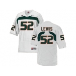 Men's Miami Hurricanes Ray Lewis #52 College Football Jersey - White