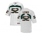 Men's Miami Hurricanes Ray Lewis #52 College Football Jersey - White