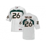 Men's Miami Hurricanes Sean Taylor #26 College Football Jersey - White