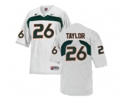 Men's Miami Hurricanes Sean Taylor #26 College Football Jersey - White