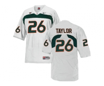 Men's Miami Hurricanes Sean Taylor #26 College Football Jersey - White