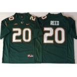 Miami Hurricanes #20 Ed Reed Green Nike College Football Jersey