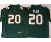 Miami Hurricanes #20 Ed Reed Green Nike College Football Jersey