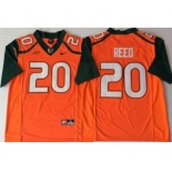 Miami Hurricanes #20 Ed Reed Orange Nike College Football Jersey