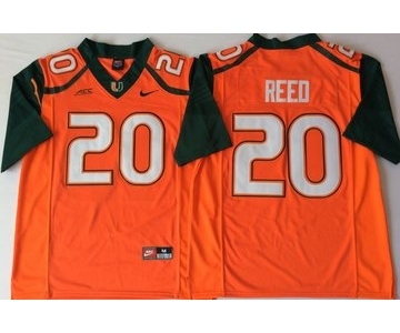 Miami Hurricanes #20 Ed Reed Orange Nike College Football Jersey