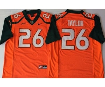 Miami Hurricanes #26 Sean Taylor Orange Nike College Football Jersey