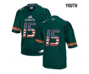 2016 US Flag Fashion Youth Miami Hurricanes Ed Reed #15 College Football Jersey - Green