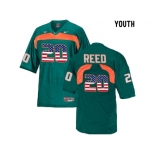 2016 US Flag Fashion Youth Miami Hurricanes Ed Reed #20 College Football Jersey - Green