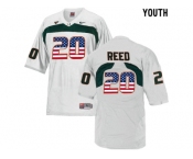 2016 US Flag Fashion Youth Miami Hurricanes Ed Reed #20 College Football Jersey - White