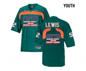 2016 US Flag Fashion Youth Miami Hurricanes Ray Lewis #52 College Football Jersey - Green