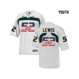 2016 US Flag Fashion Youth Miami Hurricanes Ray Lewis #52 College Football Jersey - White