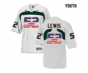 2016 US Flag Fashion Youth Miami Hurricanes Ray Lewis #52 College Football Jersey - White