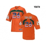 2016 US Flag Fashion Youth Miami Hurricanes Sean Taylor #26 College Football Jersey - Orange