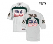 2016 US Flag Fashion Youth Miami Hurricanes Sean Taylor #26 College Football Jersey - White