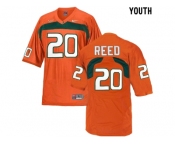 Youth Miami Hurricanes Ed Reed #20 College Football Jersey - Orange