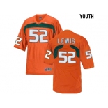 Youth Miami Hurricanes Ray Lewis #52 College Football Jersey - Orange