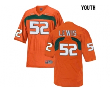 Youth Miami Hurricanes Ray Lewis #52 College Football Jersey - Orange