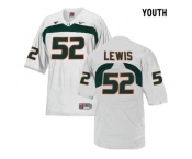 Youth Miami Hurricanes Ray Lewis #52 College Football Jersey - White