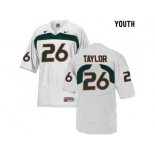 Youth Miami Hurricanes Sean Taylor #26 College Football Jersey - White