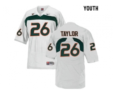 Youth Miami Hurricanes Sean Taylor #26 College Football Jersey - White