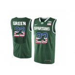 2016 US Flag Fashion Michigan State Spartans Draymond Green #23 College Basketball Authentic Jersey - Green