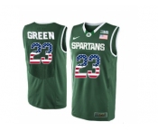 2016 US Flag Fashion Michigan State Spartans Draymond Green #23 College Basketball Authentic Jersey - Green