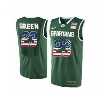 2016 US Flag Fashion Michigan State Spartans Draymond Green #23 College Basketball Authentic Jersey - Green