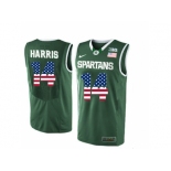 2016 US Flag Fashion Michigan State Spartans Gary Harris #14 College Basketball Authentic Jersey - Green