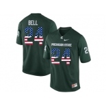 2016 US Flag Fashion Michigan State Spartans Le'Veon Bell #24 College Alumni Football Limited Jersey - Green