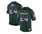 2016 US Flag Fashion Michigan State Spartans Le'Veon Bell #24 College Alumni Football Limited Jersey - Green