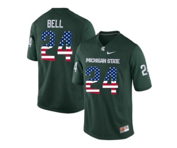 2016 US Flag Fashion Michigan State Spartans Le'Veon Bell #24 College Alumni Football Limited Jersey - Green