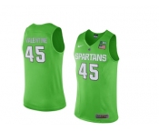 Michigan State Spartans Denzel Valentine #45 College Basketball Authentic Jersey - Apple Green