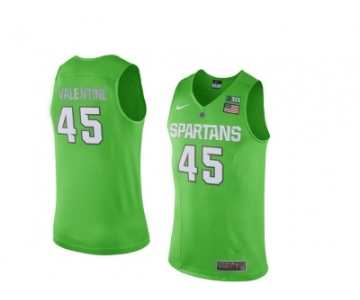 Michigan State Spartans Denzel Valentine #45 College Basketball Authentic Jersey - Apple Green