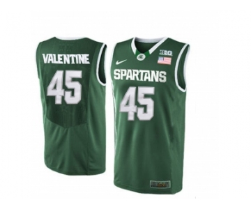 Michigan State Spartans Denzel Valentine #45 College Basketball Authentic Jersey - Green