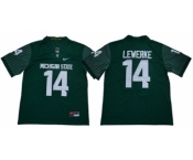 Spartans #14 Brian Lewerke Green Limited Stitched NCAA Jersey